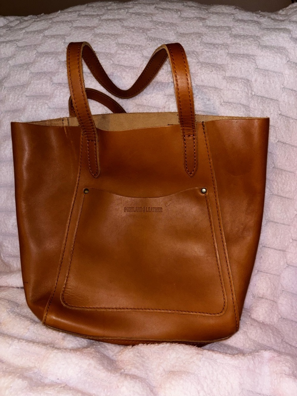 Portland Leather Goods Juliette Tote in color biscuit discontinued style